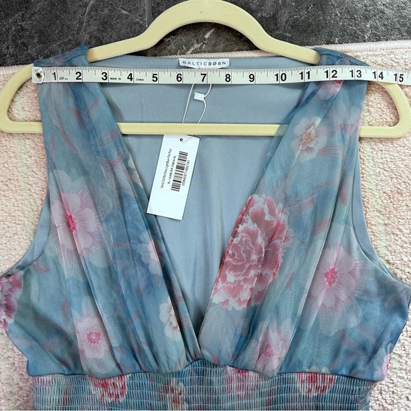 NWT Baltic Born Kamila Tulle Blue Pink Floral Maxi Dress Size XL Formal Dress - Picture 6 of 15